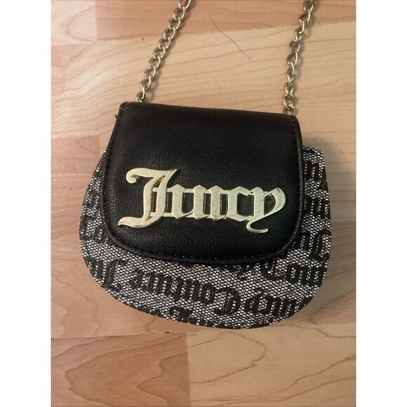Mini Bag Juicy Couture Small Purse Bag Crossbody Chain Gold Bling Y2K Girly Logo - Picture 2 of 9